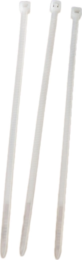 Νάιλον δεματικά καλωδίων 250 × 3,6 mm, λευκά (50 τεμ.)