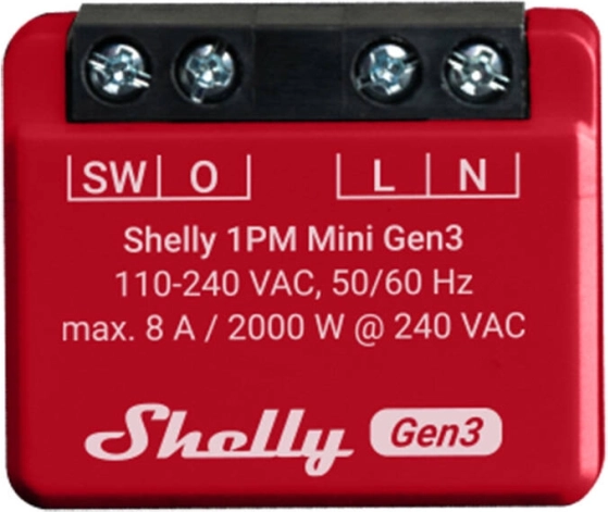 Έξυπνος διακόπτης Shelly 1PM Mini Gen3 με WiFi και Bluetooth