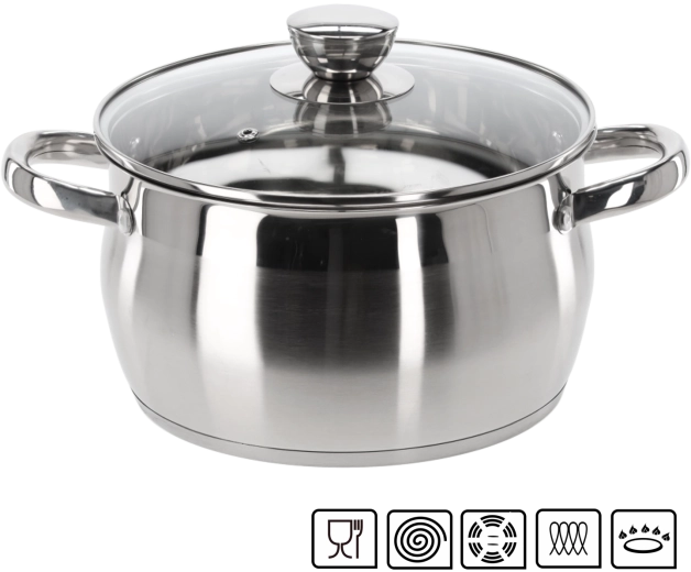 Ανοξείδωτη κατσαρόλα με καπάκι Belly 4 l 22 cm