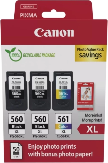 Canon PG-560XL x2 / CL-561XL Photo Value πακέτο με φωτοχαρτί