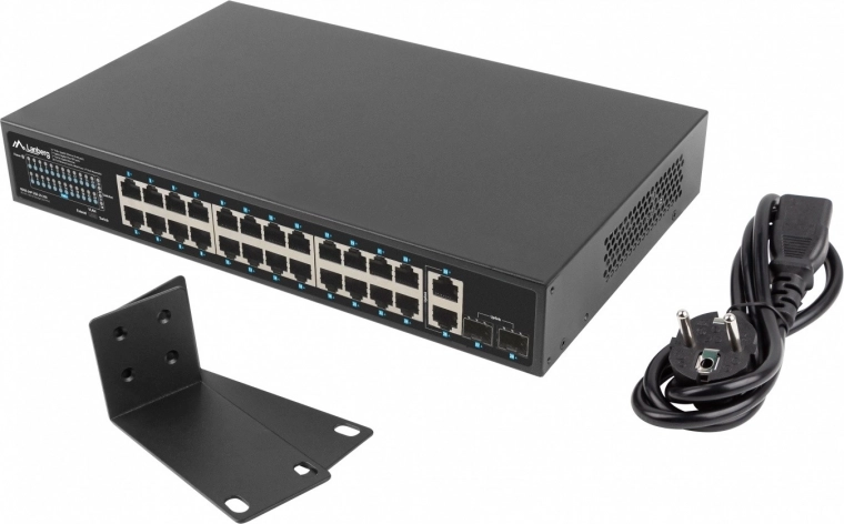Lanberg gigabit PoE+ switch 24 θυρών 250 W με 2x SFP και 2x uplink