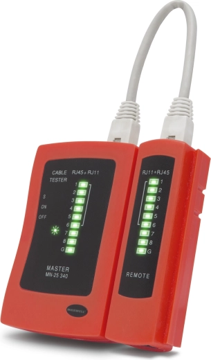 Tester δικτύου και τηλεφωνικών καλωδίων RJ11, RJ12 και RJ45