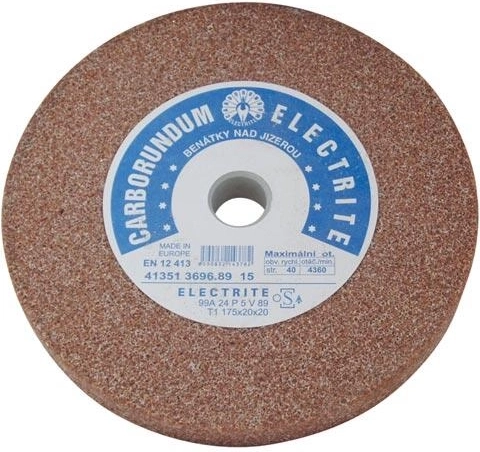 Τροχός λείανσης 175 × 20 × 20 mm, λευκό κορούνδιο A99, κοκκομετρία 24