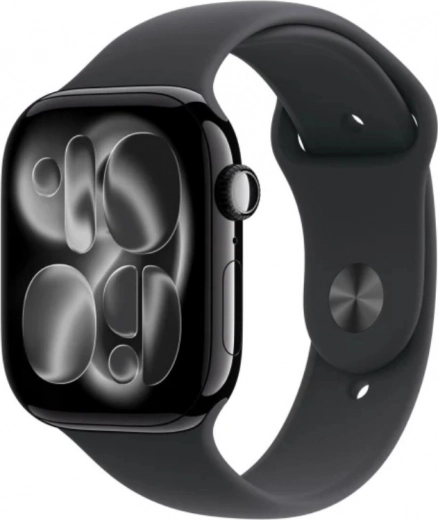 Apple Watch Series 11 GPS 46 mm αλουμινίου Onyx με μαύρο αθλητικό λουράκι M/L