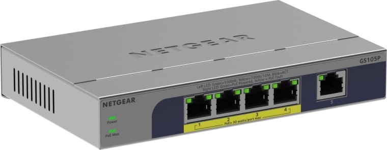Μη διαχειριζόμενος gigabit switch Netgear 5 θυρών με PoE+