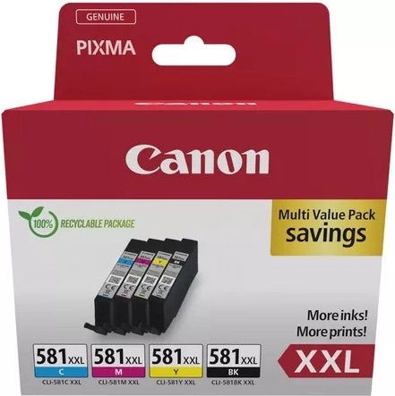 Πολυσυσκευασία δοχείων μελανιού Canon CLI-581XXL BK/C/M/Y
