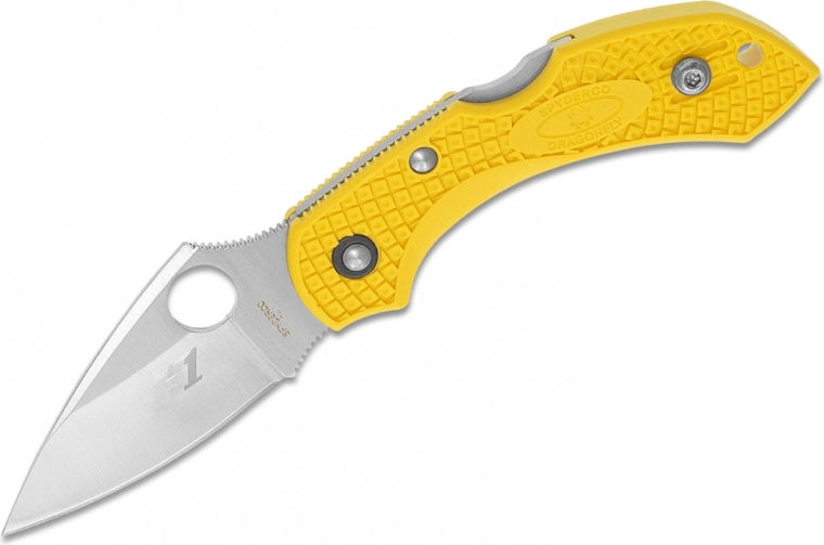 Πτυσσόμενο μαχαίρι τσέπης Spyderco Dragonfly 2 Salt Lightweight, λεία λεπίδα, 5,7 cm, κίτρινο FRN
