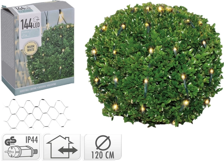 Χριστουγεννιάτικη LED σφαίρα 1,2 m, 144 LED, θερμό λευκό, IP44