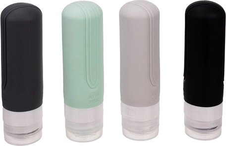 4 μπουκαλάκια σιλικόνης 90 ml με πώμα «no-drip»