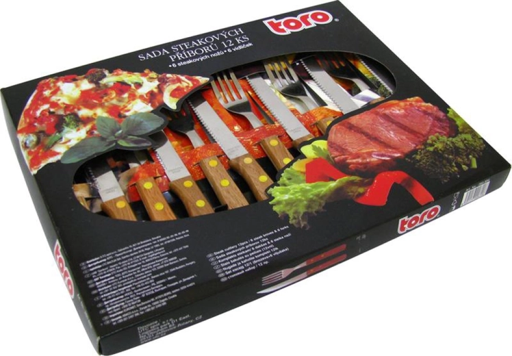 Σετ μαχαιροπίρουνων για μπριζόλα TORO Wood, 12 τεμ.