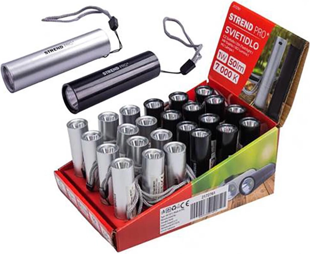 Επαναφορτιζόμενος φακός Strend Pro Flashlight, 50 lm, USB