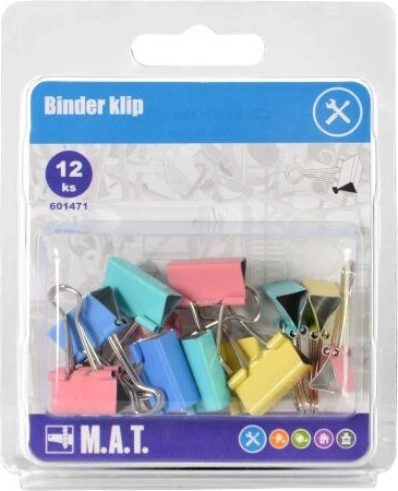 Συνδετήρες γραφείου Binder – μίξη χρωμάτων, 12 τεμ.