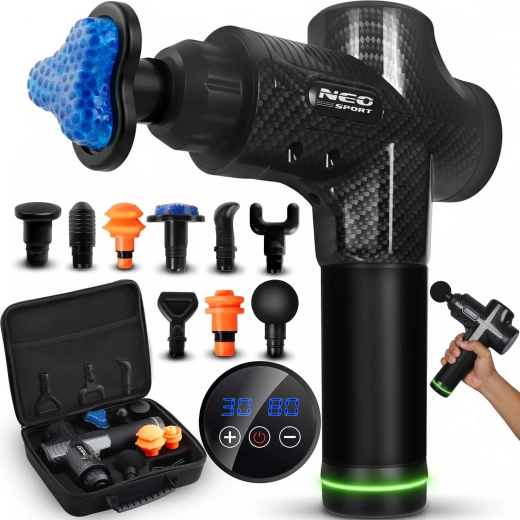 Πιστόλι μασάζ με 9 κεφαλές NEO-SPORT NS-503 μαύρο