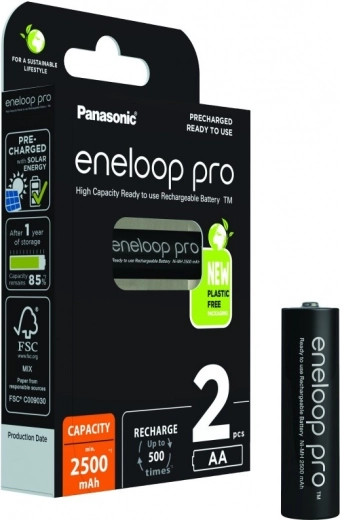 Επαναφορτιζόμενη μπαταρία Eneloop Pro AA 2500 mAh 2 τεμάχια