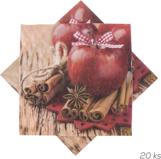 Χαρτοπετσέτες με μοτίβο μήλων 33 × 33 cm 20 τεμ.