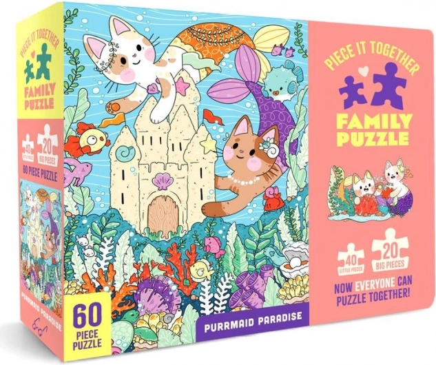 Οικογενειακό παζλ Purrmaid Paradise 60 κομμάτια – Chronicle Books