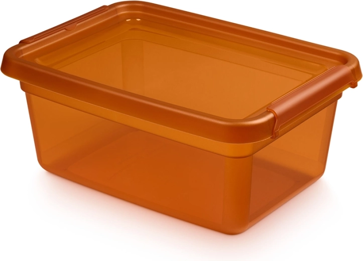 Basestore κουτί αποθήκευσης με καπάκι και κλιπ amber 12,5 l