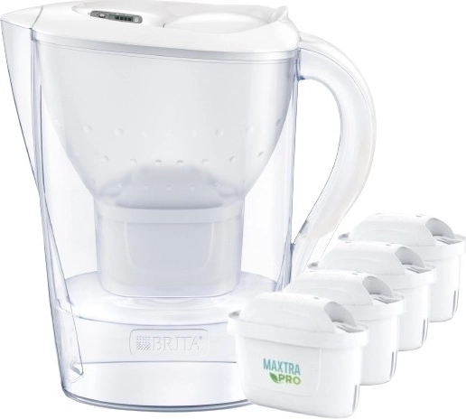Κανάτα φιλτραρίσματος BRITA Marella XL 3,5 l λευκή + 4 φίλτρα MAXTRA PRO Pure Performance