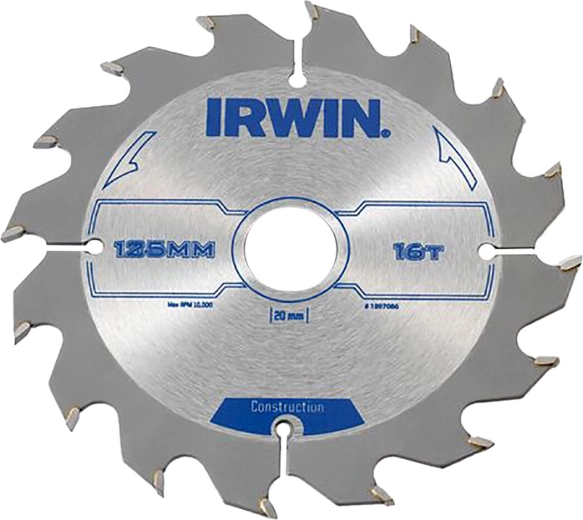 Πριονοδίσκος IRWIN 125 mm, 16 δόντια, για ξύλο