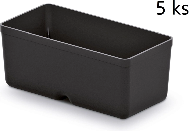Σετ 5 πλαστικών κουτιών για εργαλεία Unite Box, μαύρο, 110 × 55 × 132 mm
