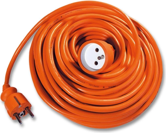 Καλώδιο προέκτασης 25 m, 1 πρίζα, 3×1,5 mm², πορτοκαλί