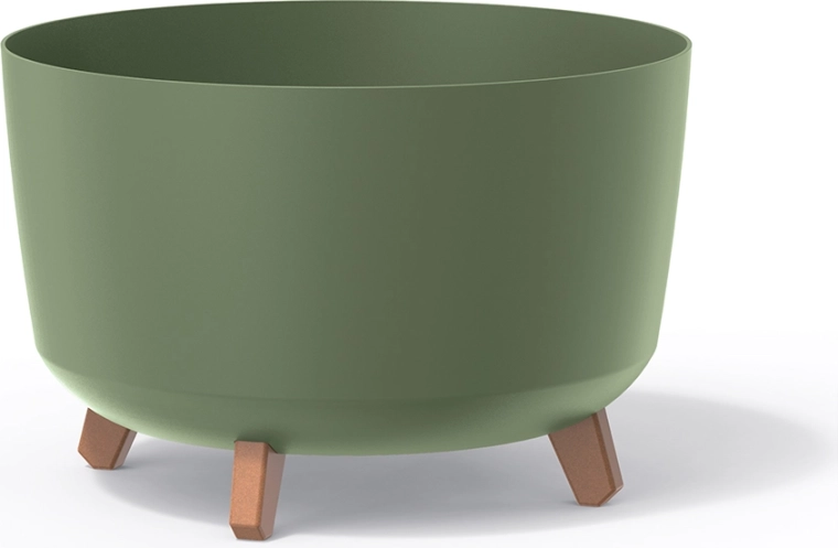 Γλάστρα με πόδια Gracia Standard 39 cm – γήινο πράσινο πλαστικό δοχείο για φυτά
