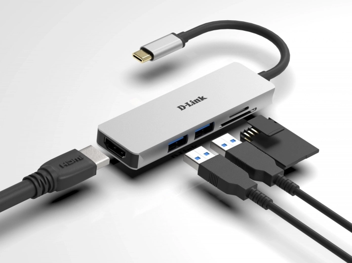 D-Link USB-C hub με HDMI και αναγνώστη καρτών SD/microSD