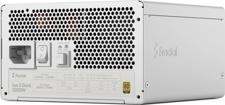 Fractal Design Ion 3 Gold 1000 W 80 Plus Gold – λευκό, πλήρως αρθρωτό τροφοδοτικό