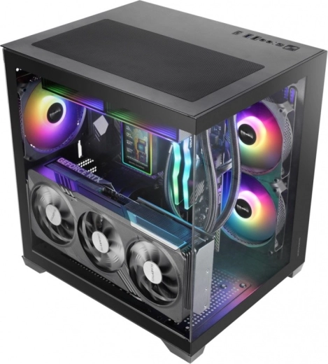 Mars MC-VIEW3 μαύρο microATX κουτί 3× ARGB
