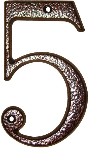 Αριθμός σπιτιού 5 καφέ, ψευδάργυρος, 117 mm