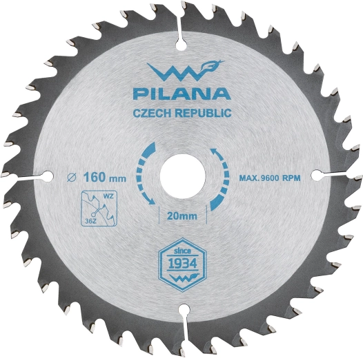 Πριονόδισκος PILANA SK 160 mm, 36 δόντια, WZ, καρβίδιο