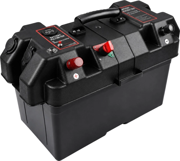 Φορητό κουτί για συσσωρευτή 12V με βολτόμετρο και 2× USB