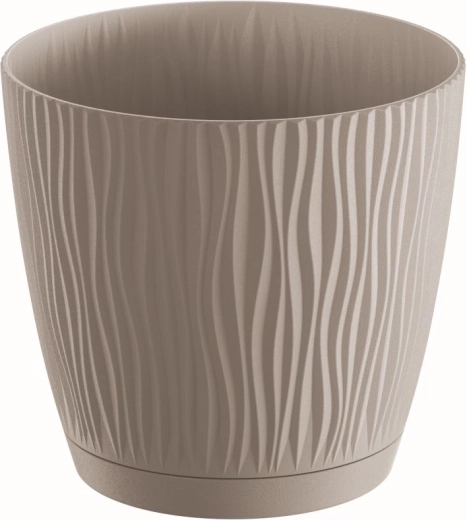Γλάστρα Sandy P με πιατάκι 14,9 cm mocca