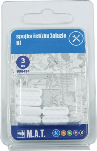 Σύνδεσμος αλυσίδας για στόρια, λευκός (3 τεμ.)