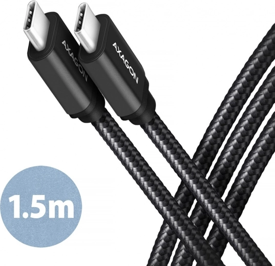 Καλώδιο USB-C σε USB-C 1,5m PD 60W 3A μαύρη πλέξη