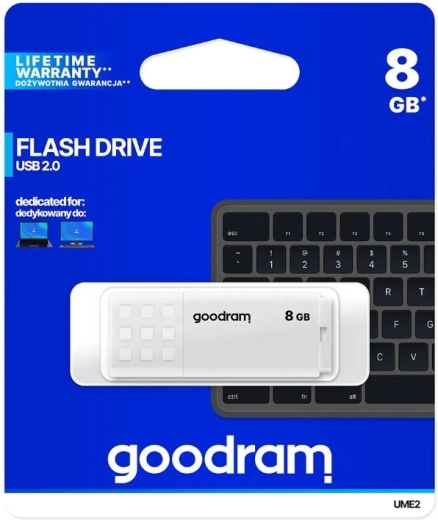 USB flash drive GOODRAM UME2 8GB USB 2.0 Λευκό