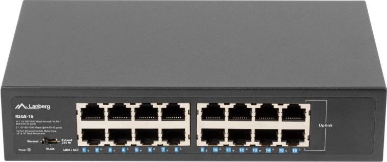 Gigabit switch Lanberg 16 θυρών για rack