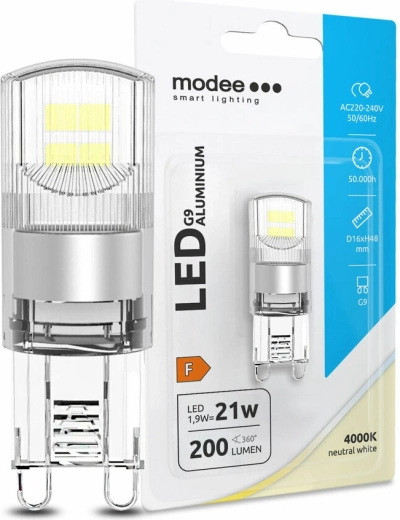 Λάμπα LED G9 αλουμινίου 1,9 W ουδέτερο λευκό MODEE