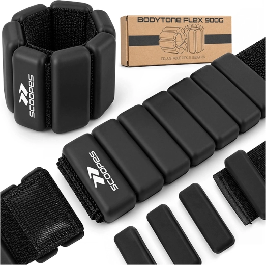 Ρυθμιζόμενα βάρη BodyTone Flex 2 × 0,9 kg μαύρα