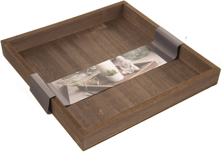Ξύλινος δίσκος σερβιρίσματος 25 × 25 cm καφέ