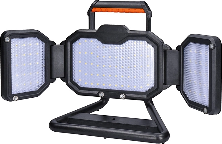 Solight φορητός επαναφορτιζόμενος LED προβολέας 50 W 5000 lm πορτοκαλί-μαύρος