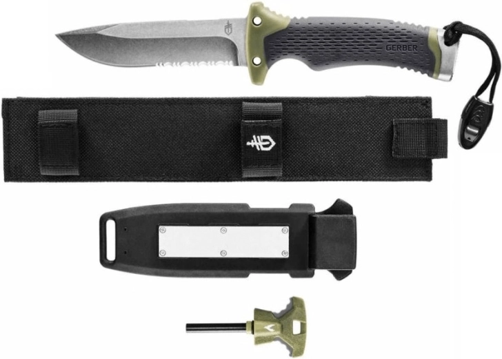 Gerber Ultimate Survival – μαχαίρι επιβίωσης 12 cm με φινίρισμα Stonewash και θήκη