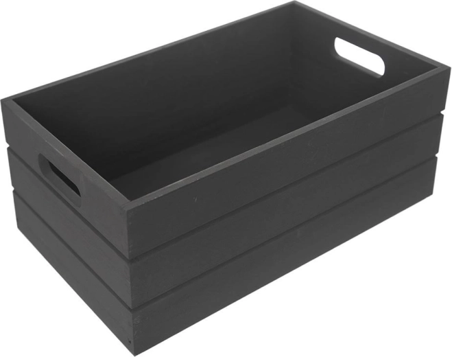 Ξύλινο κουτί αποθήκευσης 26 × 16 × 11 cm, μαύρο