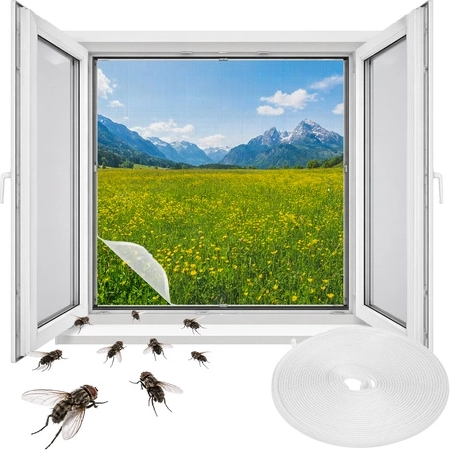 Σίτα παραθύρου Repest 160 × 130 cm λευκή με αυτοκόλλητο βέλκρο