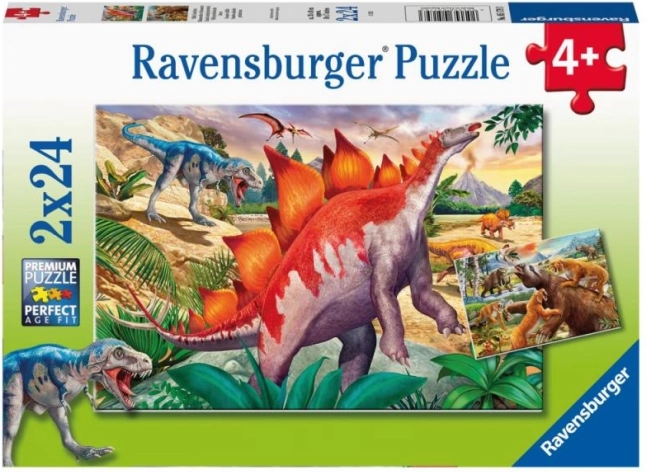 Ravensburger κόσμος των δεινοσαύρων παζλ 2×24 κομμάτια