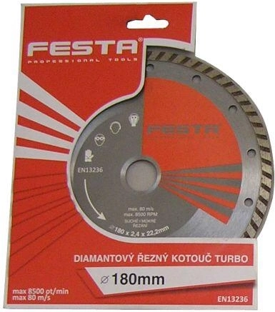 Διαμαντοφόρος δίσκος κοπής 180 mm TURBO