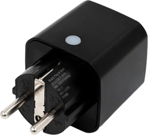 έξυπνη πρίζα shelly plug m gen3 matter 13a, μαύρη