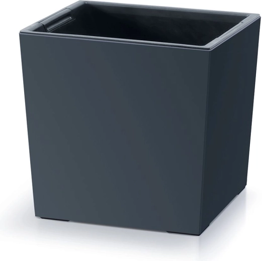 Γλάστρα Urbi Square Low με εσωτερικό ένθετο 30 cm ανθρακί
