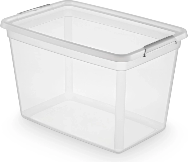 Basestore κουτί αποθήκευσης με καπάκι και κλιπ 60 l (58 × 39 × 35 cm)