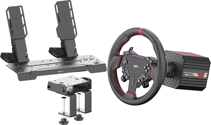 Σετ αγωνιστικού προσομοιωτή PXN VD6 με τιμόνι direct drive και πεντάλ